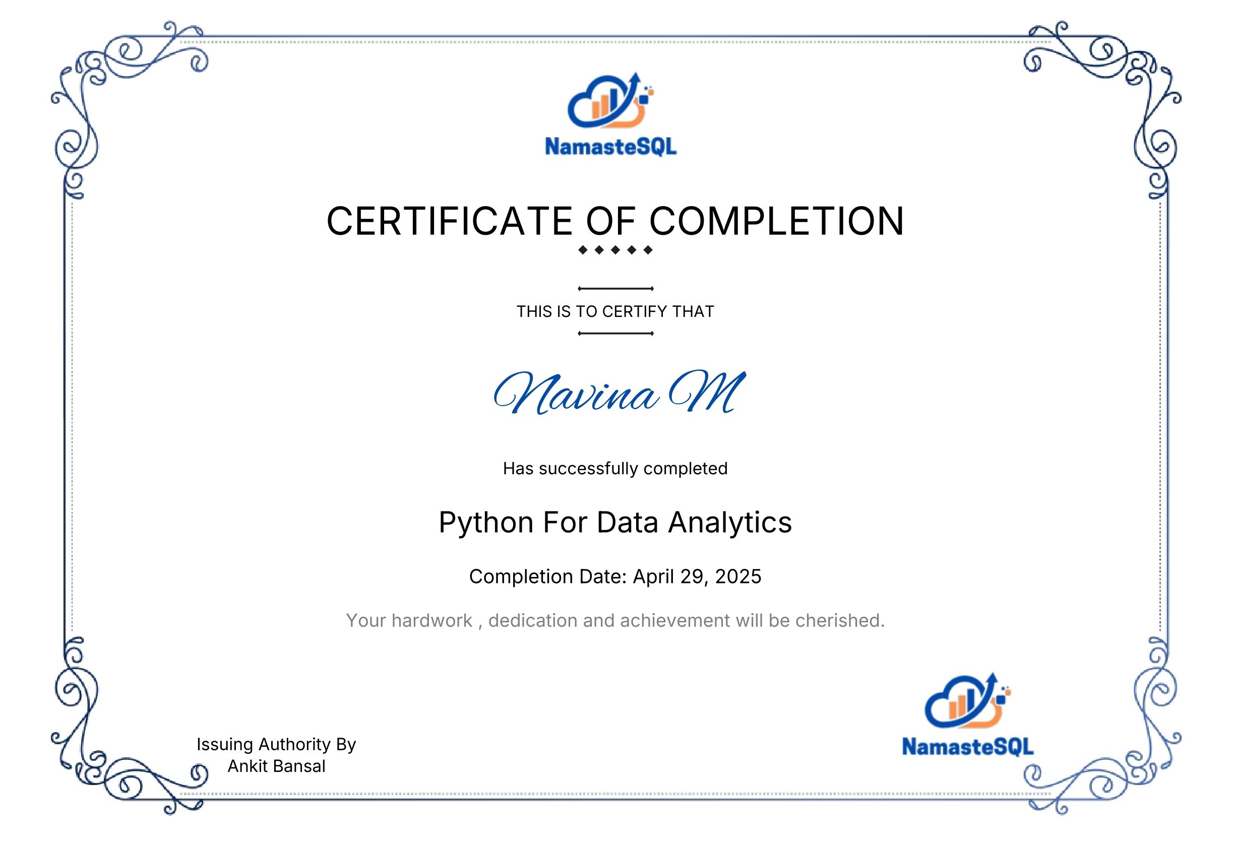Python for Data Analytics (Namaste SQL)